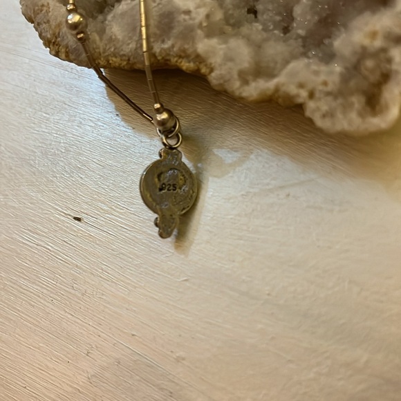 Opal Set Sterling Silver Marked 925 Pendant Beaded Bohemian Necklace - Picture 5 of 9